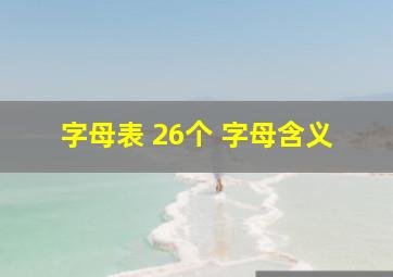 字母表 26个 字母含义